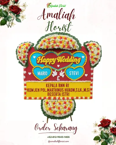 Karangan Papan Bunga Pernikahan di Pekuncen